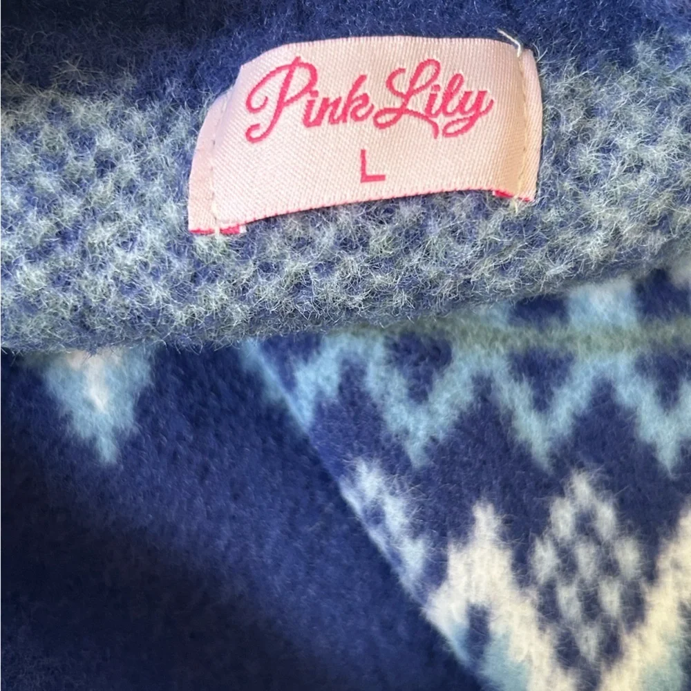 NWOT Pink Lily Bundled Up Navy Oversized Fuzzy Sweater